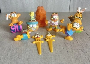Lot of 9 Garfield Cat Jim Davis Plastic PVC Figures Cake Toppers Toys Vintage - Picture 1 of 6