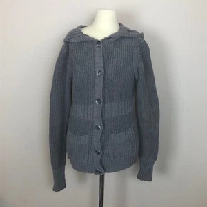 Aeropostale Gray Knit Button Down Sweater Top ((size Large)) - Picture 1 of 6
