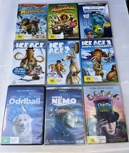 Kids/Children Movies X9 Madagascar,Monsters,INC.,Ice Age,Oddball,Nemo,Charlie.. - Picture 1 of 14