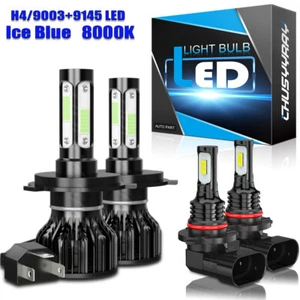 For Toyota Solara 1999-2001 8000K Combo 4X Front LED Headlight + Fog Light Bulbs - Picture 1 of 12
