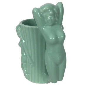 Fishs Eddy Novelty Pin-Up Nude Woman Mug Mint Green Bar Cup 10oz Ceramic NEW - Picture 1 of 7