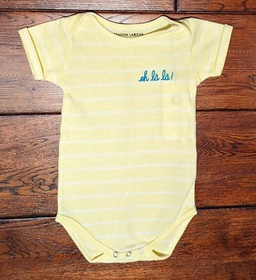 Maison Labiche Paris Bebé Talla 12-18 Meses Algodón Una Pieza Amarillo/Marfil Nuevo Con Etiquetas Foto 1 de 4