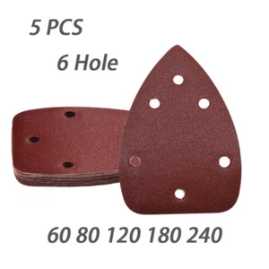 5-1/2 x 4in 60-240 Grit Sanding Discs Orbital Sandpaper Sheet 6 Hole for Dremel - Picture 1 of 6
