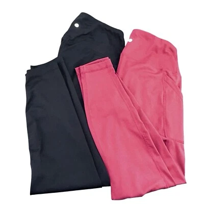 Juego de 2 leggings Velocity para mujer talla mediana tiro alto hasta el tobillo negros oxidados Foto 1 de 4