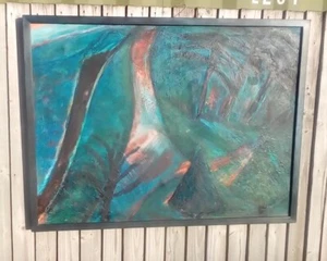 MID CENTURY ABSTRACT. BRENDA RATCLIFFE, RWA EXH. ETHELFREDAS MOUND. WARWICK - Picture 1 of 12