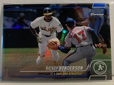 2022 Topps Stadium Club Chrome Rickey Henderson Blue Refractor /199