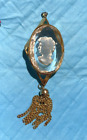 Pendentif ovale camée ton or avec glands costume acrylique transparent bijoux de mode