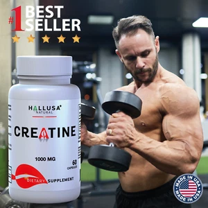 Creatine Monohydrate Capsules 1000 mg - Bodybuild - Muscle Growth - 60 Capsules - Picture 1 of 11