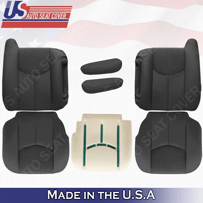 Chevy Avalanche 2003 2004 2005 2006 conductor pasajero cuero/tela cubierta grafito Foto 1 de 4