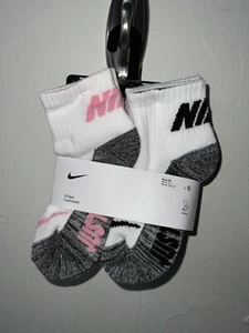 Nike Little Kids Cushioned Ankle Socks 6 Pack (White/Pink/Grey/Black) - Picture 1 of 1