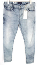 SCOTCH & SODA Skim Men Jeans W34/L34 Blue Skinny Washed Classic Stretch Zip-Fly