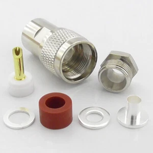 PL259 3D Male Plug for RG58 RG142 LMR195 Clamp Type Compression Connector UHF - Zdjęcie 1 z 3