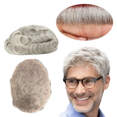 Мужская система замены человеческих волос Toupee французские кружевные передние волосы шиньоны - Изображение 1 из 4