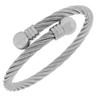 Wiilkac Two-Tone Cable Cuff Bracelet For Women - Silver & Gold Twisted Wire Bangle With Hook Clasp, Vintage Jewelry Gift