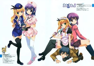 Anime mm girls yuuno arashiko isurugi mio sado Playmat Game Mat Desk - Picture 1 of 1