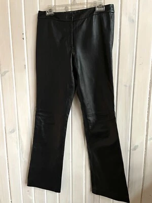 Pantalones de motociclista retro retro VS2 By Vakko negros 100 % cuero de cordero para mujer talla 6 Foto 1 de 4