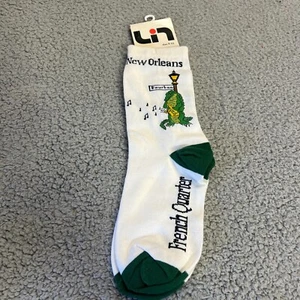 Vintage Orleans French Quarter Sock 9-11 Aligator Bourbon Street Notes Saxophone - Picture 1 of 10