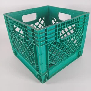 Hunter Farms Dairies, Hard Plastic Milk Crate, 13X13X11, Green - Picture 1 of 3