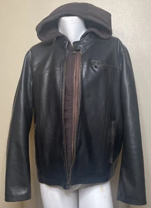 Levi's ~Mens ~~Black~ Leather ~inside sweater hoodie ~~jacket￼- Large~ $89.00 - Picture 1 of 7