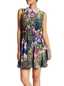 Vestido para mujer Amelia New York floral tropical ojales encaje púrpura talla 8 - Imagen 1 de 7