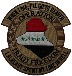 OPERATION IRAKISCHE FREIHEIT ICH HABE BEREITS MEINE ZEIT IN HELLEN VERBRACHT AUFNÄHER VETERAN OIF KARTE - Bild 1 von 1