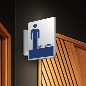 Restrooms & Bathrooms Double-Sided PVC Sign – Indoor/Outdoor for Business Use - Picture 1 of 4