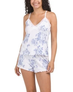 LAURA ASHLEY Ribbed Camisole And Shorts Pajama Set With Lace Trim Size XL NWT - Picture 1 of 2