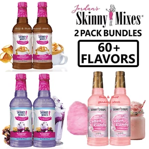 BULK DISCOUNTS 2 PACK BUNDLE Jordans Skinny Syrup SUGAR FREE Keto Flavoring - Picture 1 of 134