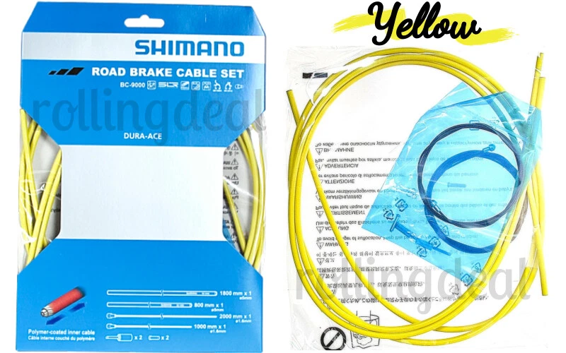 Juego de cables de freno Shimano Dura-Ace BC-9000 recubiertos de polietileno nuevo en caja - amarillo Foto 1 de 1