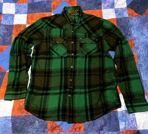 MENS VINTAGE VOLCOM WORKWEAR SATIN LINED FLANNEL LARGE - Picture 1 of 3