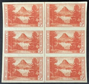 US 1935 Sc# 764 Vertical Line Block of 6 Imperf Stamps MNH NGAI Glacier Park - Picture 1 of 2
