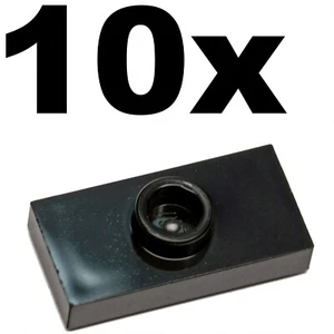 NEW LEGO - PLATES - Modified - 1 Stud in Center (Jumper) 1 x 2 Black x 10 - Picture 1 of 1