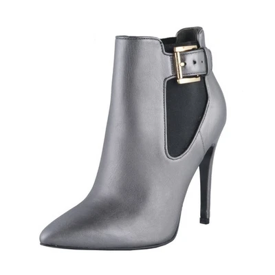 Just Cavalli Mujer Gris Cuero Tacón Alto Botines Zapatos Talla 6 7 8 9 10 11 Foto 1 de 4