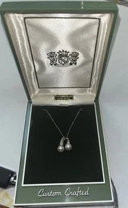 Halskette 14 Karat Gold weiße Kulturperlen und kleine Diamanten 16 Zoll neu in Box Vintage - Bild 1 von 16