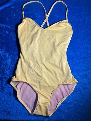 💛 复古 90 年代 Y2K Lands End 泳装黄色 10 码中号 💛 — 第 1/4 张图片