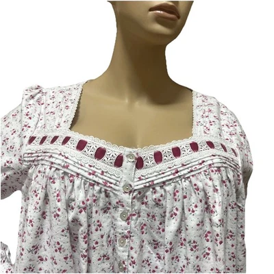 EILEEN WEST  Nightgown  Flannel Medium  2 Side Pockets - Image 1 of 4