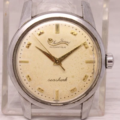 Vintage Lucien Piccard Mens Automatique Watch Seashark 35mm Steel For Repair - Image 1 of 4