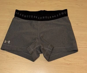 Pantalones Cortos de Compresión Under Armour HeatGear Armour Spandex Para Mujer Gris Pequeño - Imagen 1 de 5