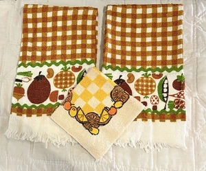 Asciugamani e panno vintage cucina/asciugamani cotone made in USA EUC verdure - Foto 1 di 11