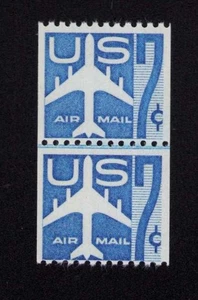 C52 7¢ Jet Airliner Joint Line Coil Stamp Pair MNH 1958 - Picture 1 of 2