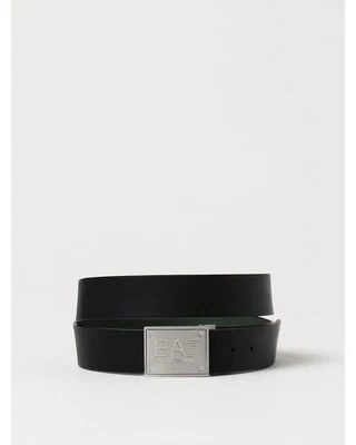 Ea7 Reversible Leather Belt with Metal Buckle Men Black - Image 1 of 4
