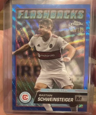 2023 Topps Chrome MLS Bastian Schweinsteiger /199 Blue Wave Flashbacks #155 (NOL - Image 1 of 2