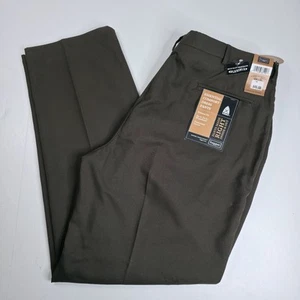 Pantalone elegante HAGGAR Essential Comfort taglia 40x32 senza ferro vestibilità rilassata piatto nuovo con etichette - Foto 1 di 9