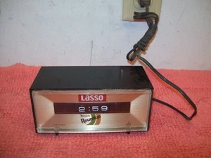 Selten! Vintage Lux Modernist Atomic Age Flip Roller Clock Monsanto Rondup Lasso - Bild 1 von 6