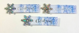 Christmas Signs Snowflakes  Gemstone Foil Accent Set of 3 Mark Richards Stickers - Picture 1 of 2