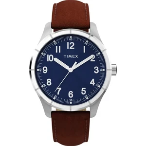 Timex TW2Y16200, Herren Easy Reader Braun Leder Uhr, 42MM Gehäuse, NEU - Bild 1 von 2