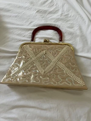 vintage 1950s pvc handbag purse - Image 1 of 3