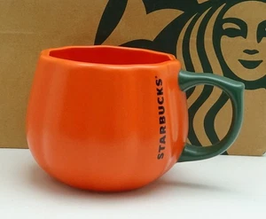 Starbucks Mug Ceramic Autumn Europe Pumpkin Orange-Green Halloween 12oz NEW - Picture 1 of 1
