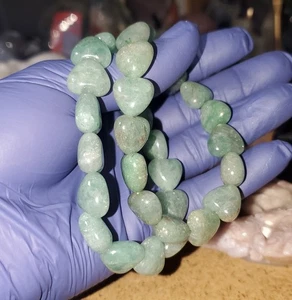 Natural Green Aventurine Beaded Crystal Heart Bracelet 1pc - Picture 1 of 11