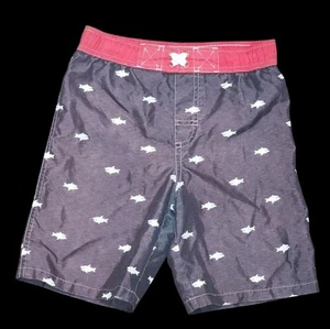 Circo Board Shorts Boys Sz 7 Drawstring Lined Swim Trunks Sharks Vacation Beach - Picture 1 of 5
